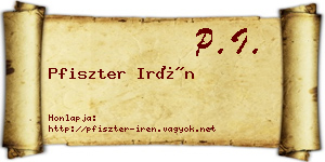 Pfiszter Irén névjegykártya