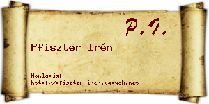 Pfiszter Irén névjegykártya